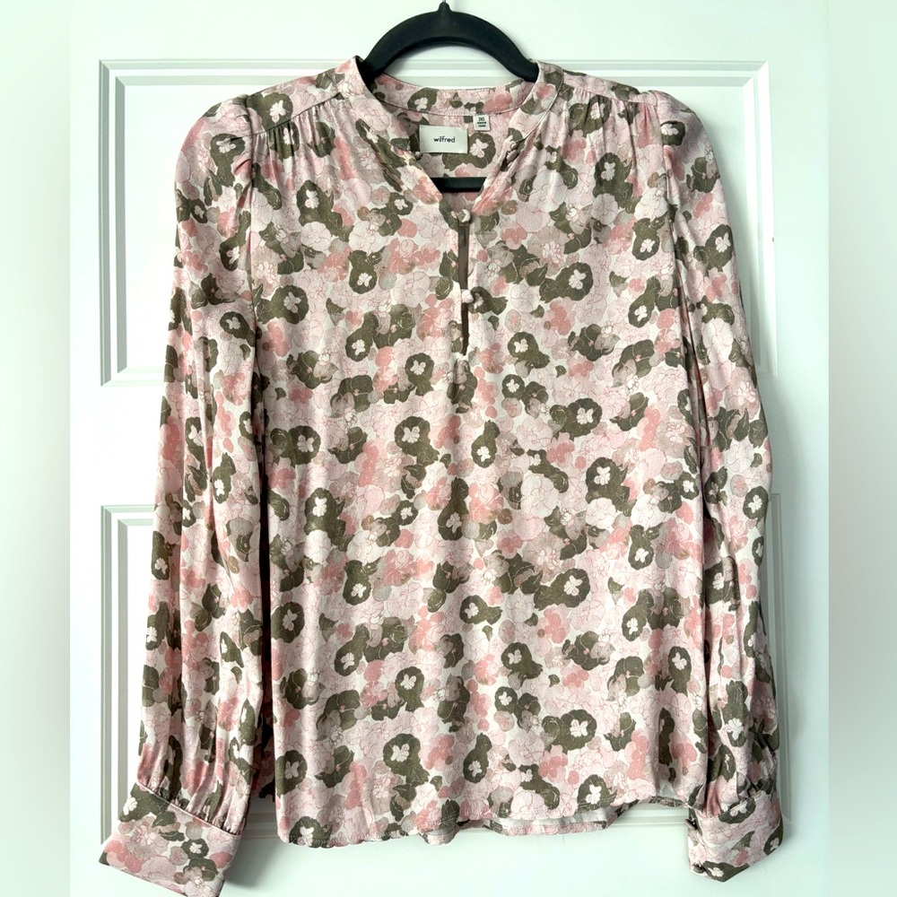 Wilfred Floral Long Sleeve Blouse - Pink and Green